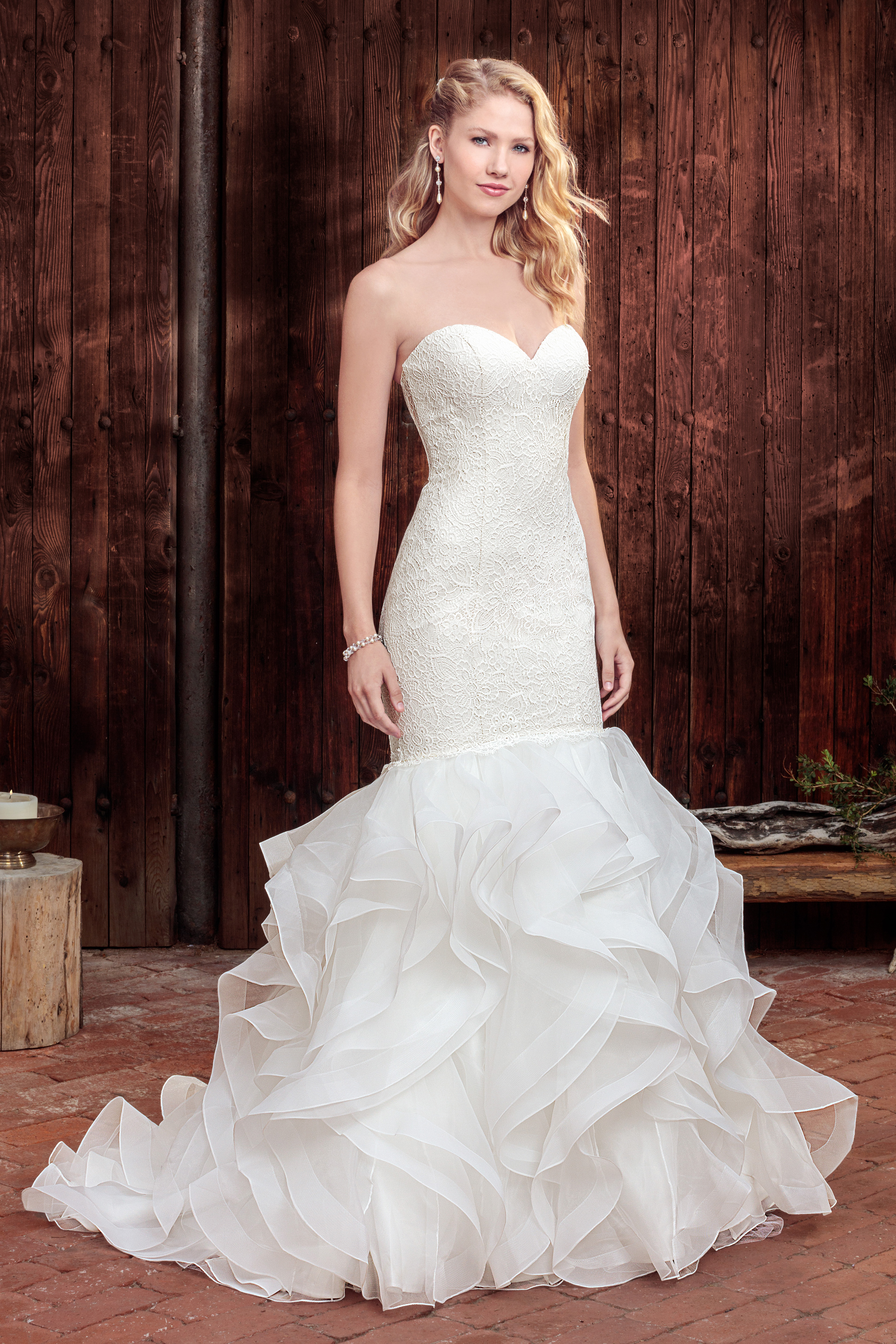 Beloved by Casablanca Style BL262 Skipper | Lace Fit and Flare Diamond Cutout Back